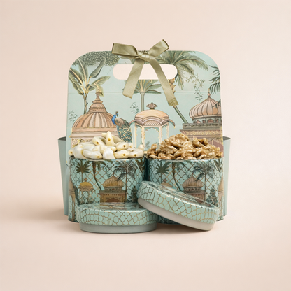 Green Peacock Palace Return Gift Hamper-GNBT9503