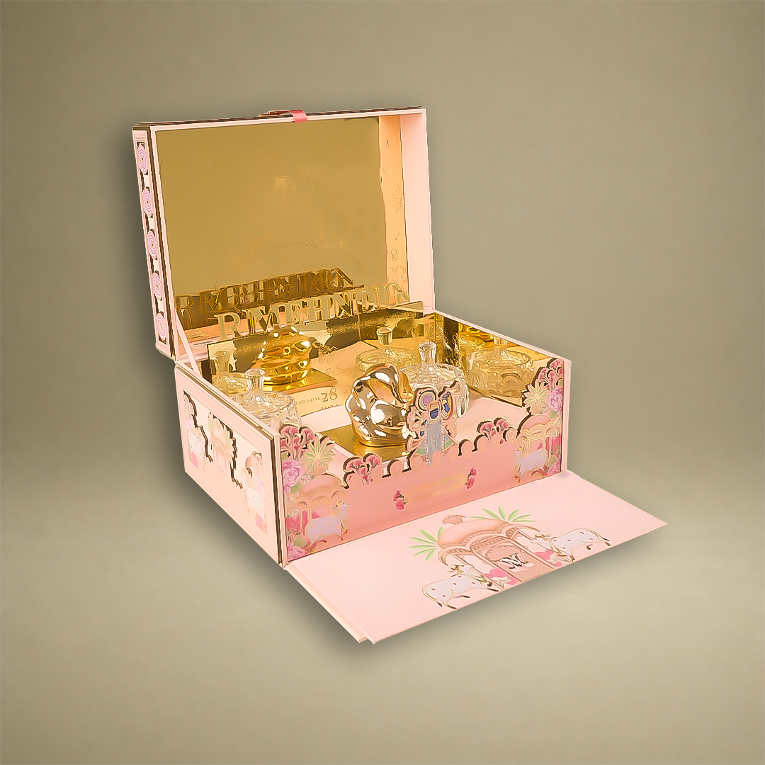 Pink Premium Shreenathji Luxury Invitation Box - KNLW20241