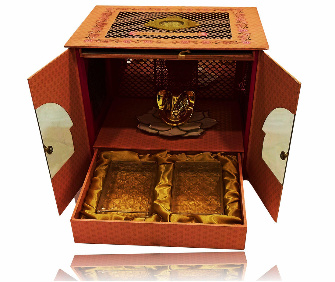 Pink Ultra Premium Ganesha Temple With Sweet Containers-KNKUP023