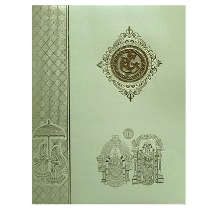 Olive Green Hindu Wedding Invitation Card-King of Cards
