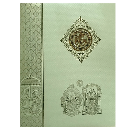 Olive Green Hindu Wedding Invitation Card-King of Cards