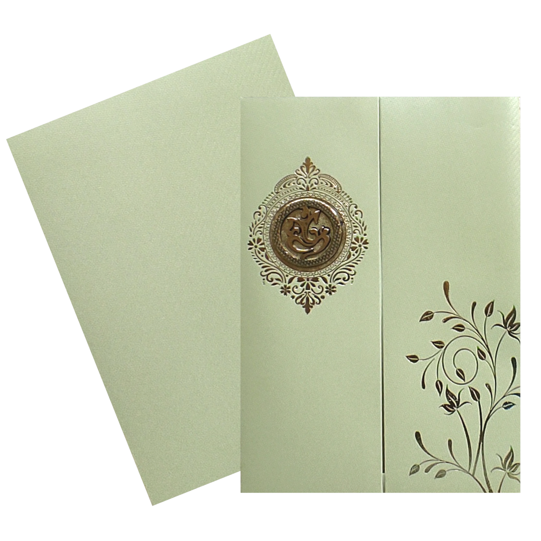 Olive Green Door texture Sheet Wedding Card-King of Cards