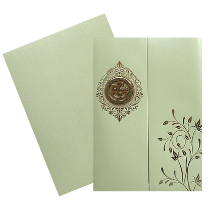Olive Green Door texture Sheet Wedding Card-King of Cards