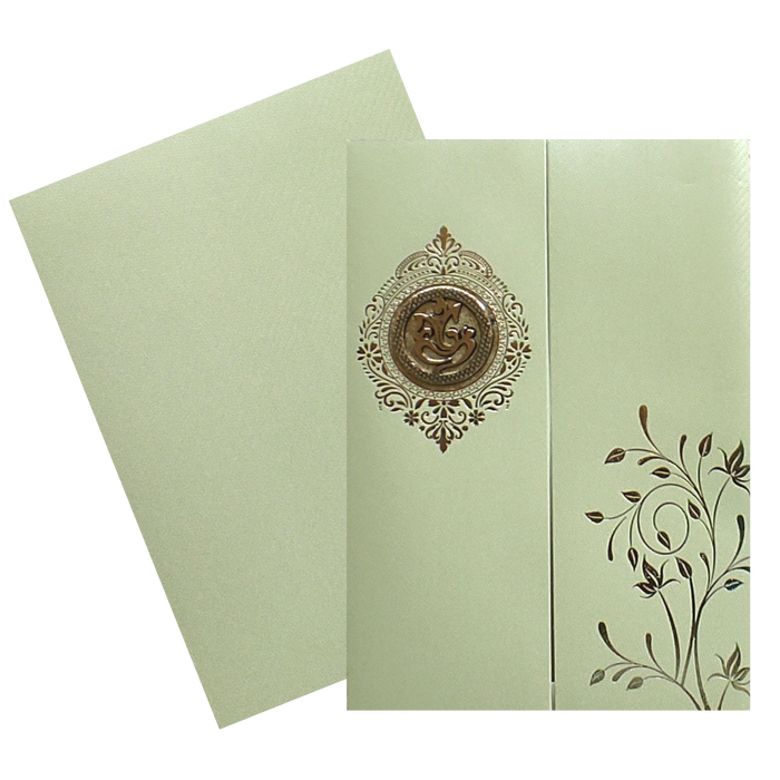 Olive Green Door texture Sheet Wedding Card-King of Cards