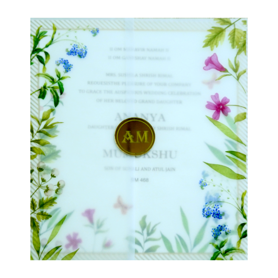 White Tracing Sheet Seal Wedding Card-KBM04680