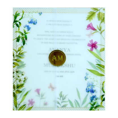 White Tracing Sheet Seal Wedding Card-KBM04680