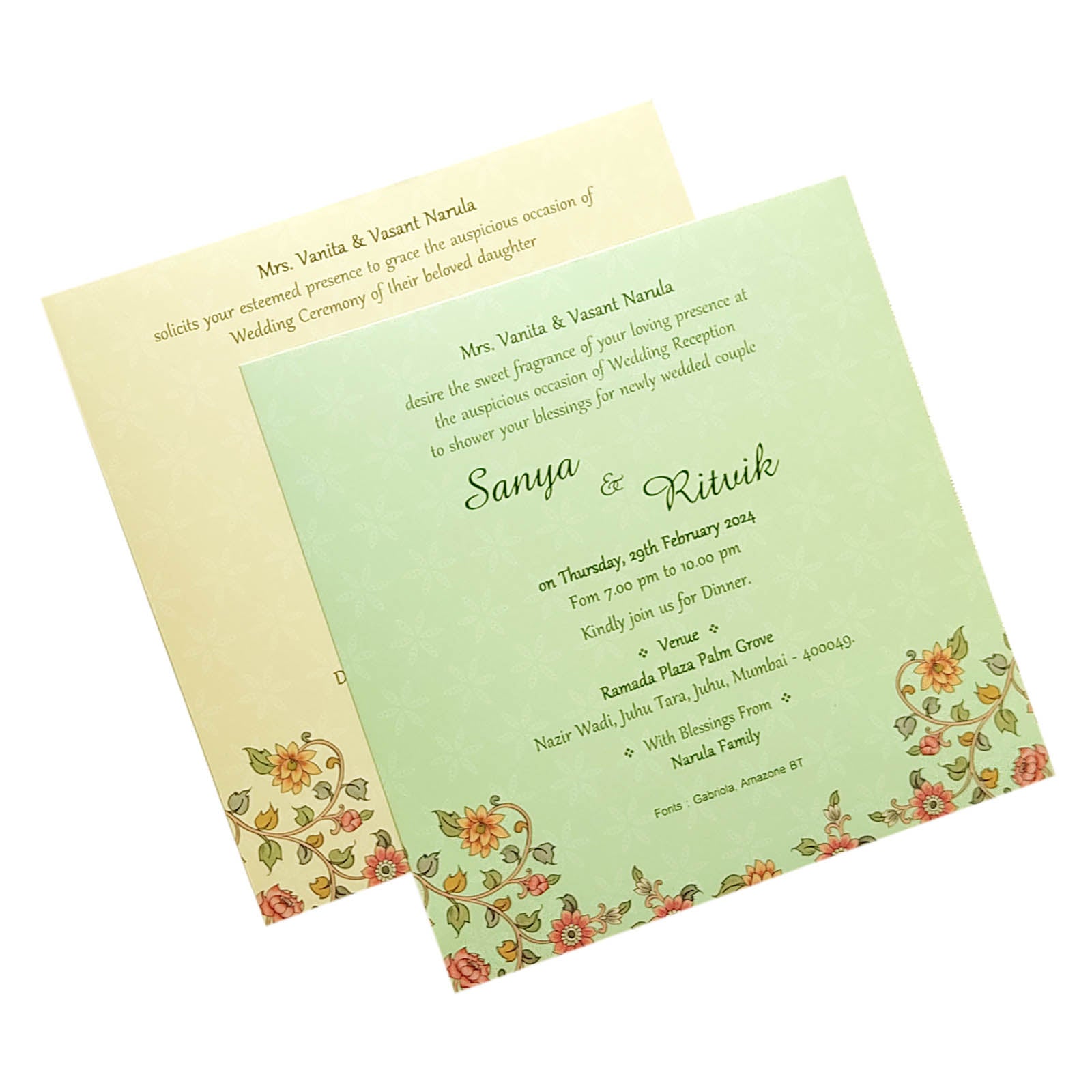 Brown Padded Invitation Card-King of Cards
