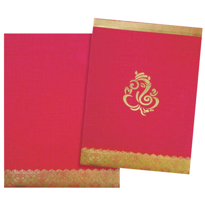 Alluring Cream Shading With Ganesha Theme Wedding Card-KNCM07RG