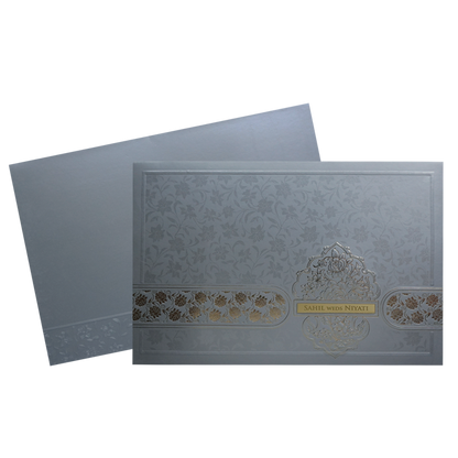Grey Floral Marriage Invitation-King of Cards
