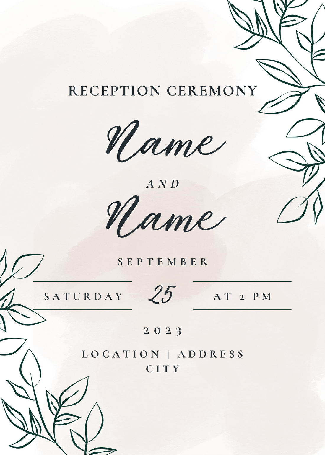 Sky Blue Elegant Wedding Reception Invitation-AAWPI001