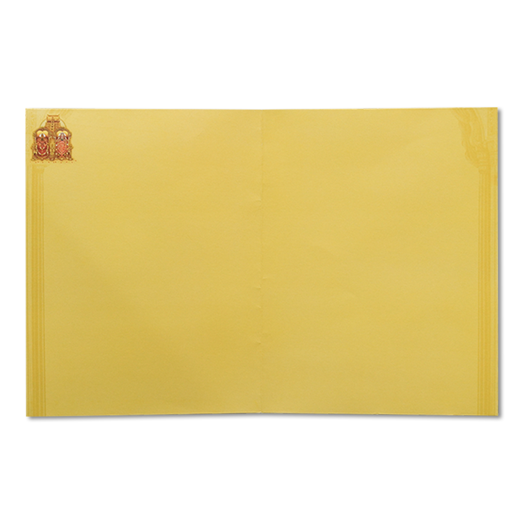 Yellow Balaji Ganesha Wedding Card-KNK3111