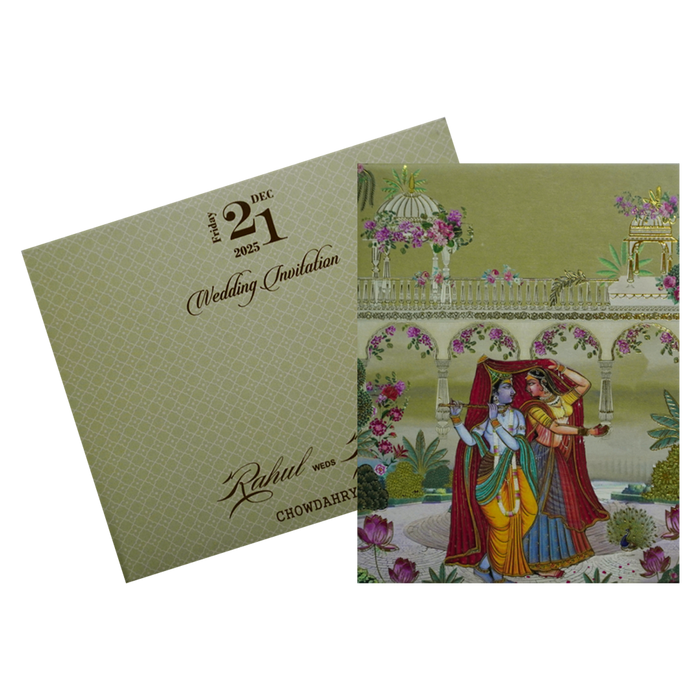 Light Avocado Green Wedding Card-King of Cards