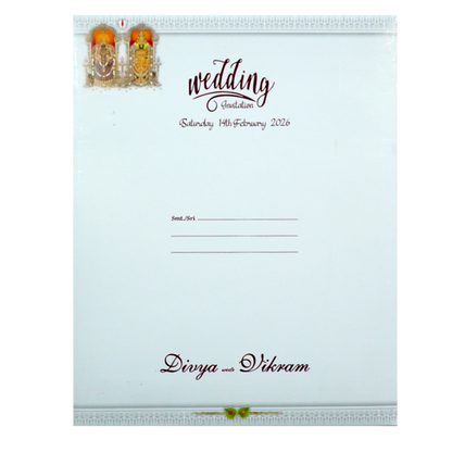 White Jumbo Balaji Padmavathi With Dohli Baraat Fictional Print-KNK4331-King of Cards