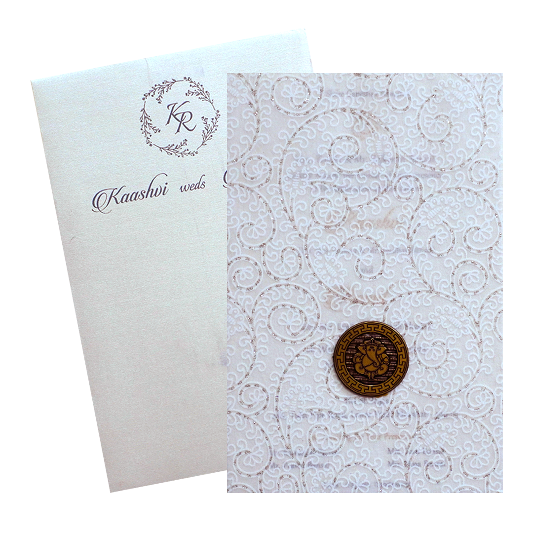 White Wolly Single Sheet Invitation-King of Cards