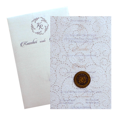 White Wolly Single Sheet Invitation-King of Cards