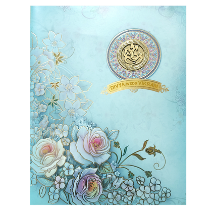 Pista Green Floral Door Type Invitation Card-King of Cards