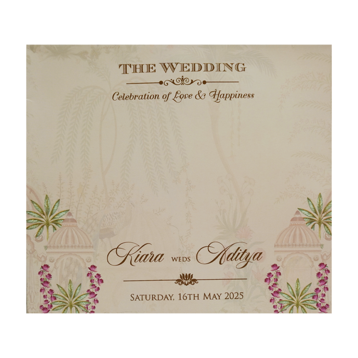 Cream Laser Cut Arch MDF Marriage Card-King of Cards