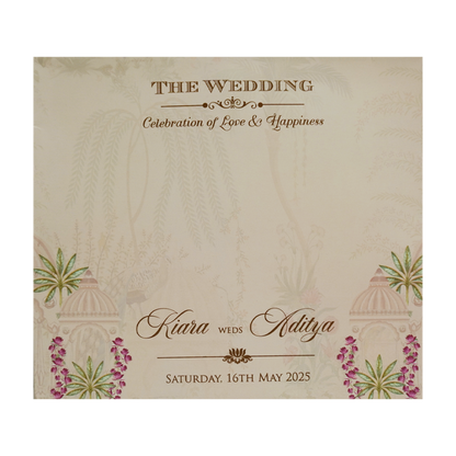 Cream Laser Cut Arch MDF Marriage Card-King of Cards