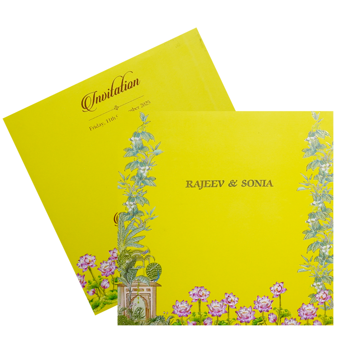 Bright Yellow Wedding Invitation-King of Cards