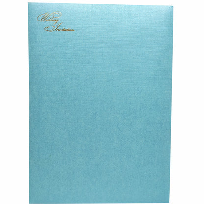 Light Blue Die Cut Floral Invitation Card-KNCW17BI