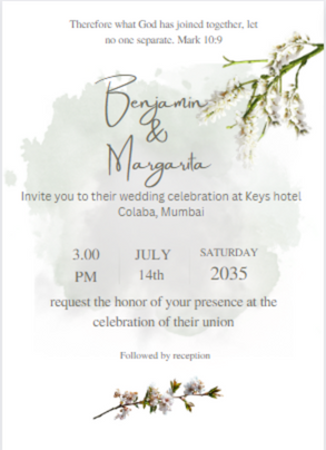 White Shadow Christian Wedding Invitation-King of Cards