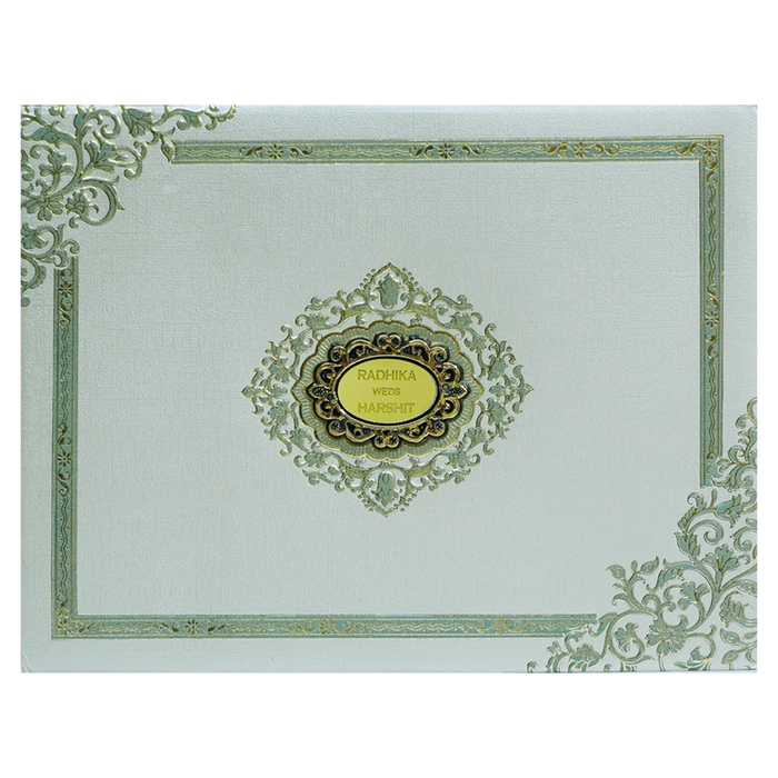 Greyish Green Floral Invitation-King of Cards