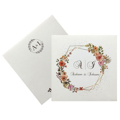 White Floral Invitation Card-King of Cards