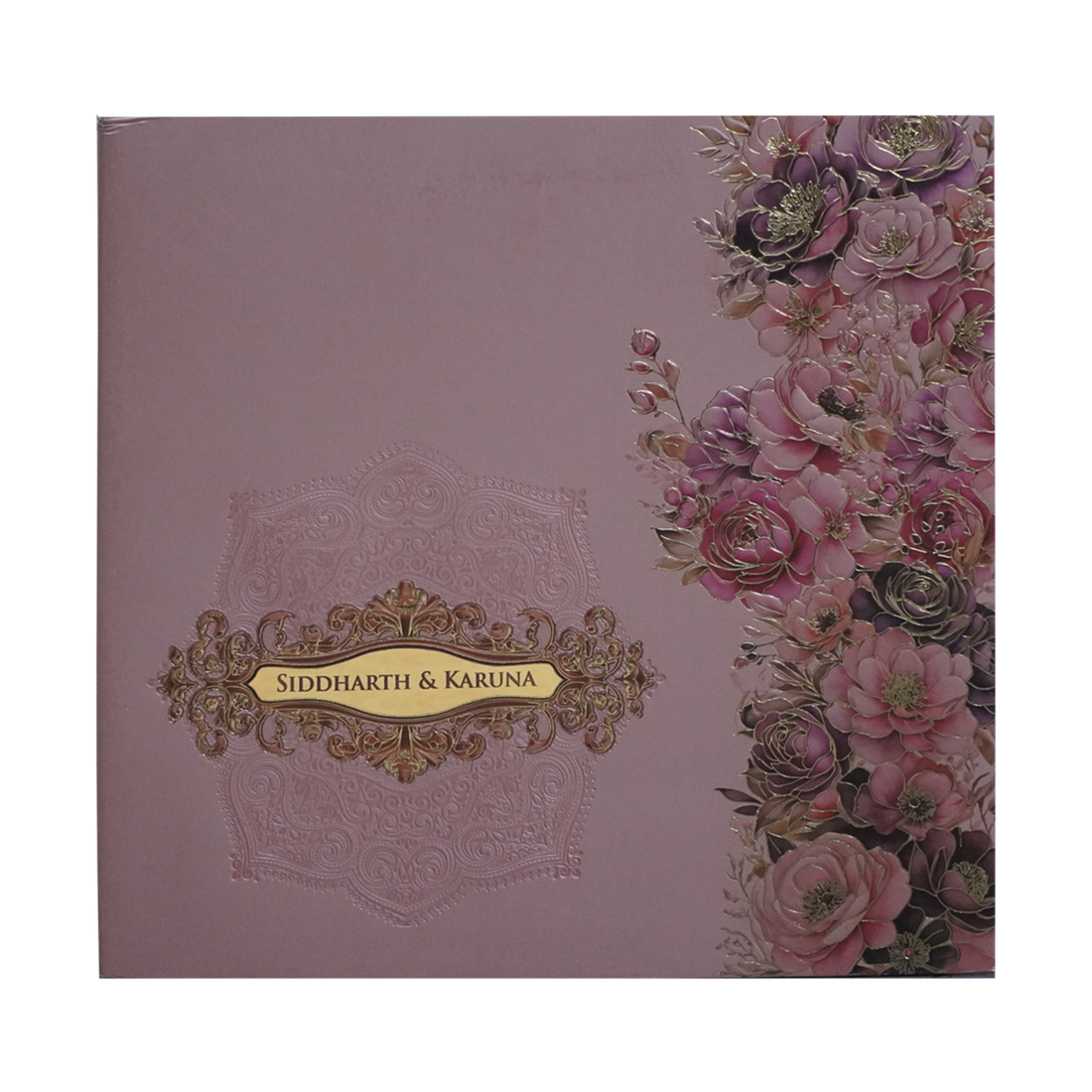 Bronze Pink Premium Padded Wedding Invitation-King of Cards