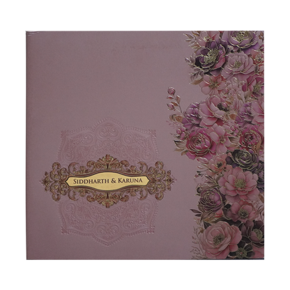 Bronze Pink Premium Padded Wedding Invitation-King of Cards