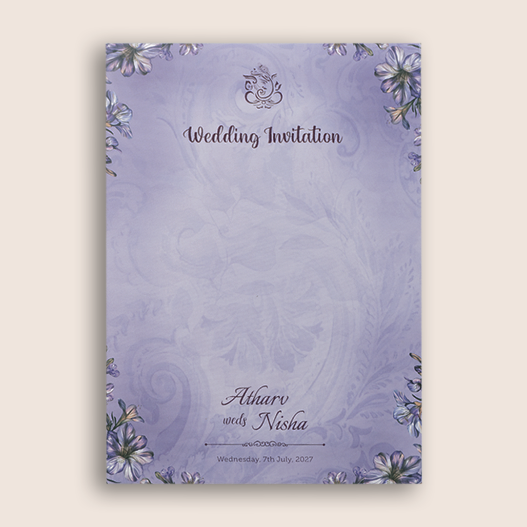 Lavender Floral Door Style Wedding Invitation -  KVN07800