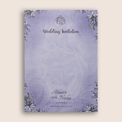 Lavender Floral Door Style Wedding Invitation -  KVN07800