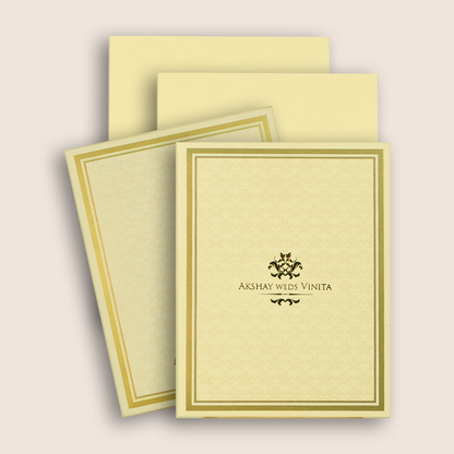 Cream Padded Simple Invitation Card - KAA06440