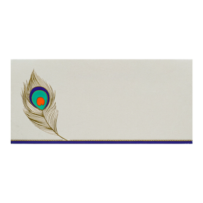 White Peacock Feather Money Envelope - KRCE2550