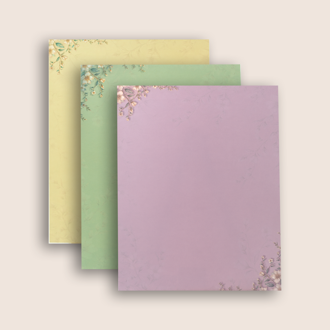 Blue White Floral Padded Wedding Card - KAA05800