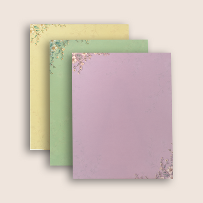 Blue White Floral Padded Wedding Card - KAA05800
