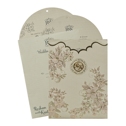 Dusty Grey Floral Wedding Card-KSI64890