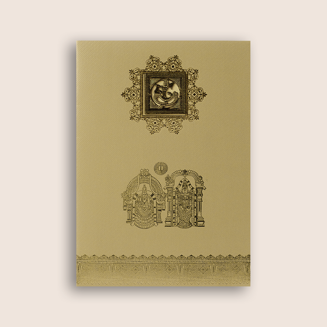 Gold Balaji Padmavathi Invitation Card-KNKTG022