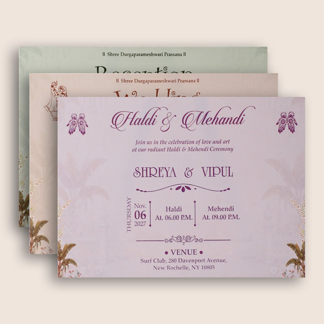 White Elephant Palace Padded Wedding Invitation - KSH18350