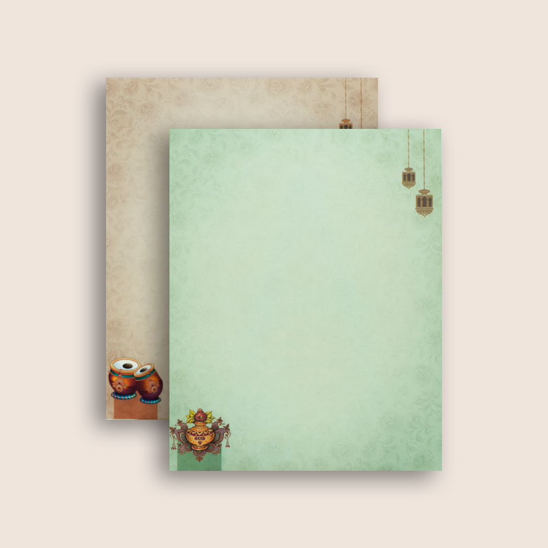 Red Ganesha Padded Door Style Wedding Card - KAA05640