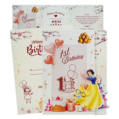Cream Snow White Birthday Card-KNKRL118