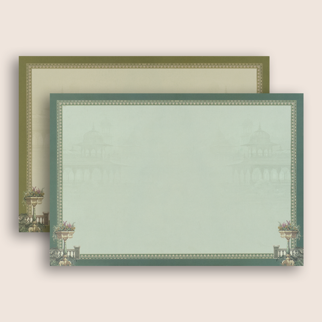 Warm Pink Royal Elephant Bride Groom Wedding Card - KAA05340