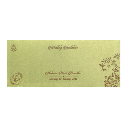 Gold Laser Cut MDF Wedding Invitation Card-KRB07010