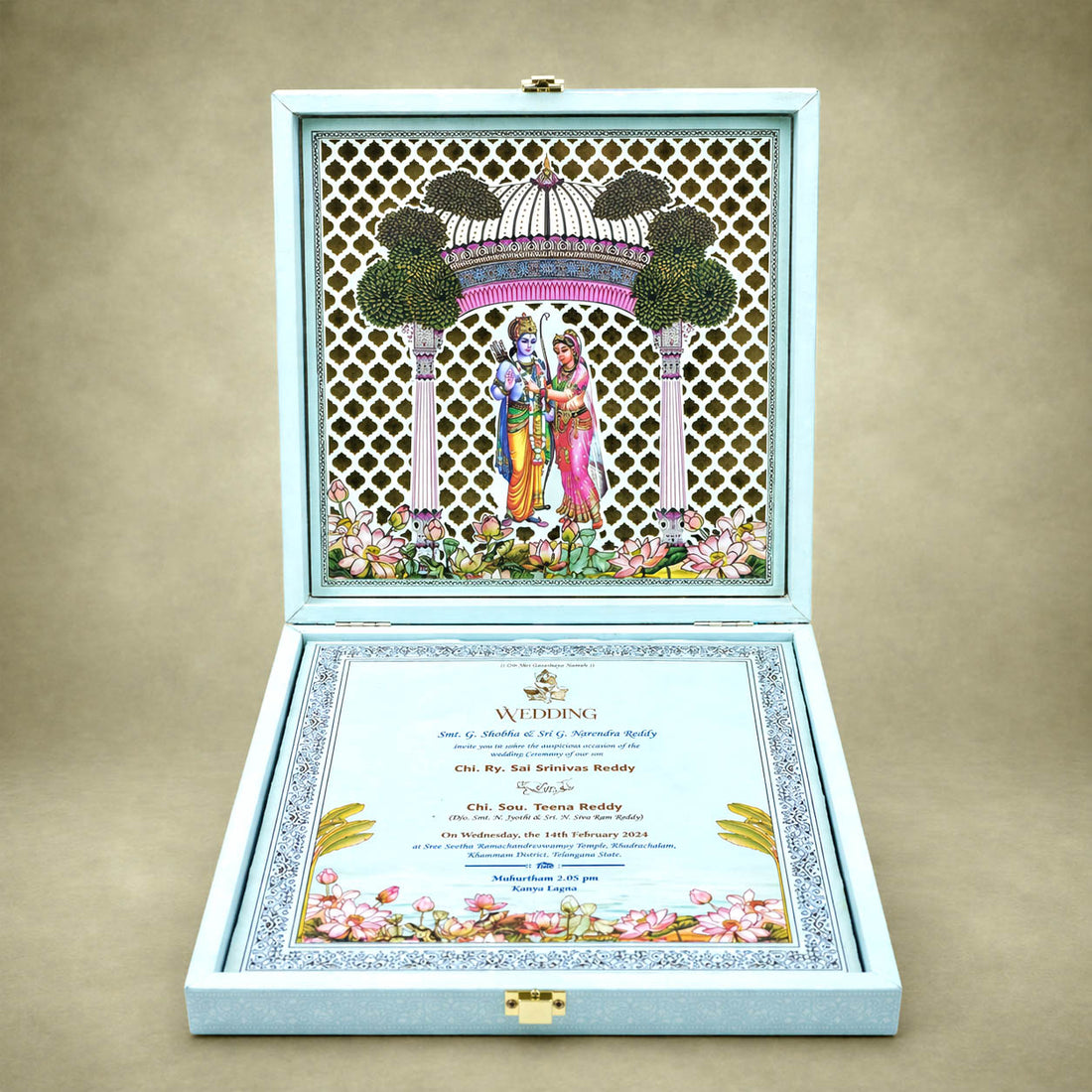Blue Premium Temple Arch Luxury Invitation Box – KNLW202572