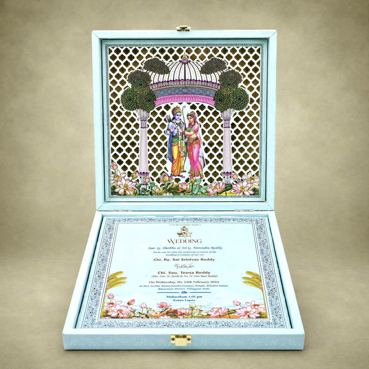 Blue Premium Temple Arch Luxury Invitation Box – KNLW202572