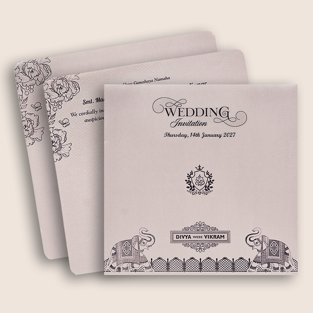 Lavender Floral Wedding Invitation Card - KNKD2801P
