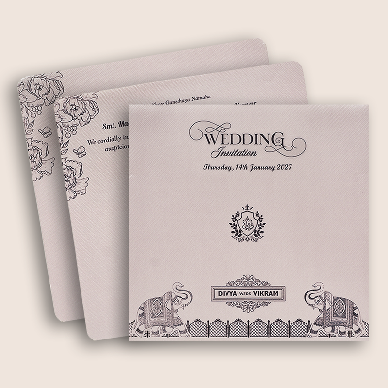 Lavender Floral Wedding Invitation Card - KNKD2801P