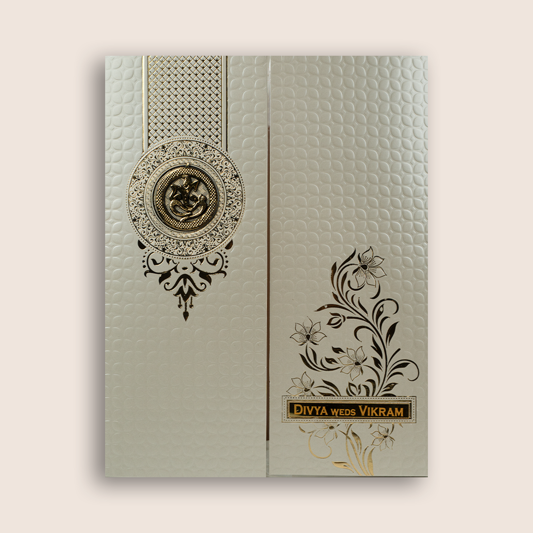 Gold Embossed Door Style Invitation Card-KNK4201B