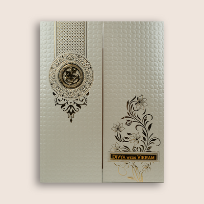 Gold Embossed Door Style Invitation Card-KNK4201B