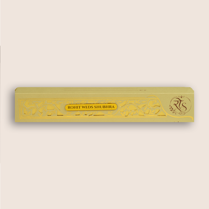 Beige Laser Cut Floral Scroll Box Card - KJPS2927
