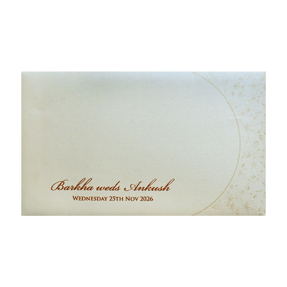 Ivory Gold Floral Mandala Wedding Invitation Card-KPR06400